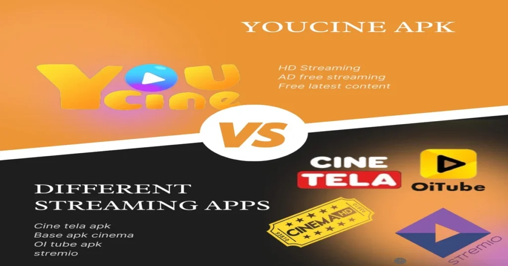 Comparison of youcine APK with different streaming apps